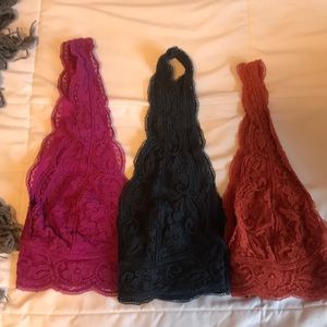 Halter lace bralettes